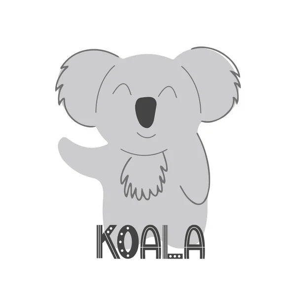 Φιλικό Koala Διάνυσμα Παιδική Πολύχρωμη Απεικόνιση Στο Χέρι Κινουμένων Σχεδίων — Διανυσματικό Αρχείο