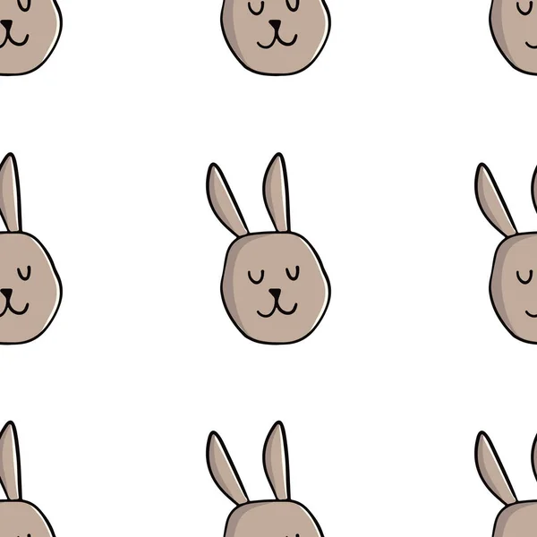Seamless Background Rabbits Decorative Wallpaper Nursery Scandinavian Style Vector Suitable — Stock Vector