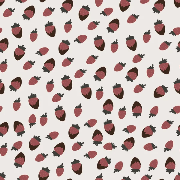 Seamless Background Strawberries Chocolate Covered Strawberries Cartoon Style Vector Image Vector Graphics