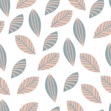 Yaprakları olan soyut, pürüzsüz bir arkaplan. Kapaklar, duvar kağıtları, kartlar, tekstil için vektör resmi