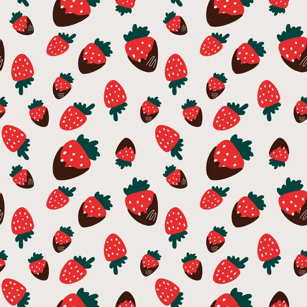 Chocolate Covered Strawberries Colorful Background Vector Illustrations Wallpaper Fabric Wrapping Stock Vector