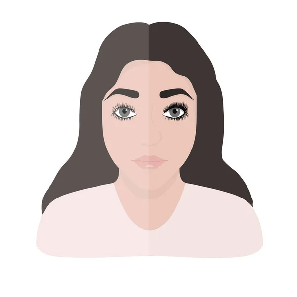 Schattig Meisje Voor Wimper Verlenging Vector Illustratie Van Cosmetische Procedure — Stockvector