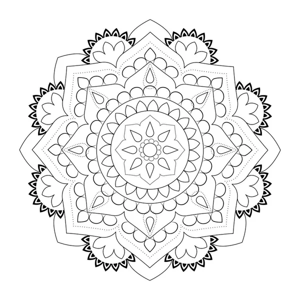 Mandala Antystres Kolorowanki Szablon Dla Mehendi Orientalny Rysunek Ilustracja Wektora — Wektor stockowy