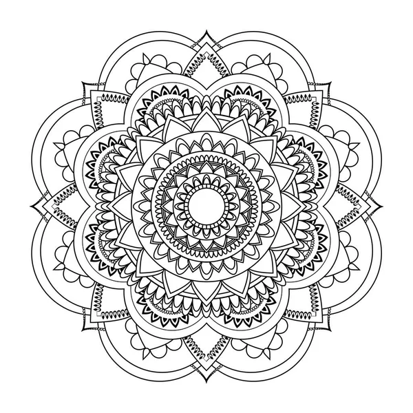 Mandala Livro Colorir Stress Modelo Para Mehendi Desenho Oriental Ilustração — Vetor de Stock