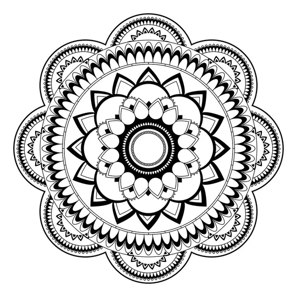 Mandala Livro Colorir Stress Modelo Para Mehendi Desenho Oriental Ilustração — Vetor de Stock