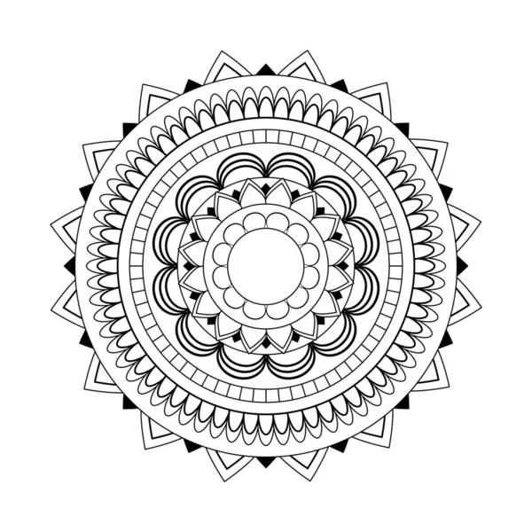Mandala Stres Önleyici Boyama Kitabı Mehendi Nin Şablonu Orijinal Çizim — Stok Vektör