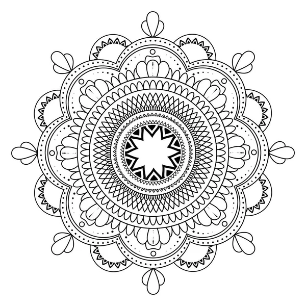 Mandala Antistress Kleurboek Template Voor Mehendi Oosterse Tekening Vector Illustratie — Stockvector