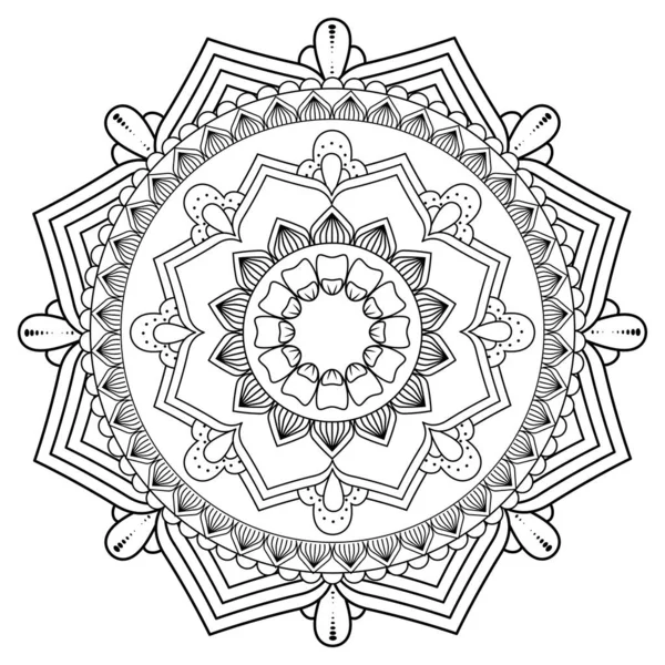 Mandala Antistress Coloring Book Template Mehendi Oriental Drawing Vector Illustration — Stock Vector