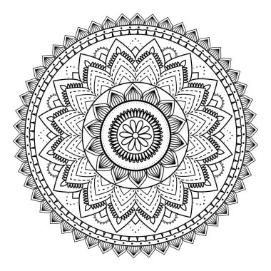 Mandala. Antistress coloring book. Template for mehendi. Oriental drawing. Vector illustration. Isolated on a white background. clipart