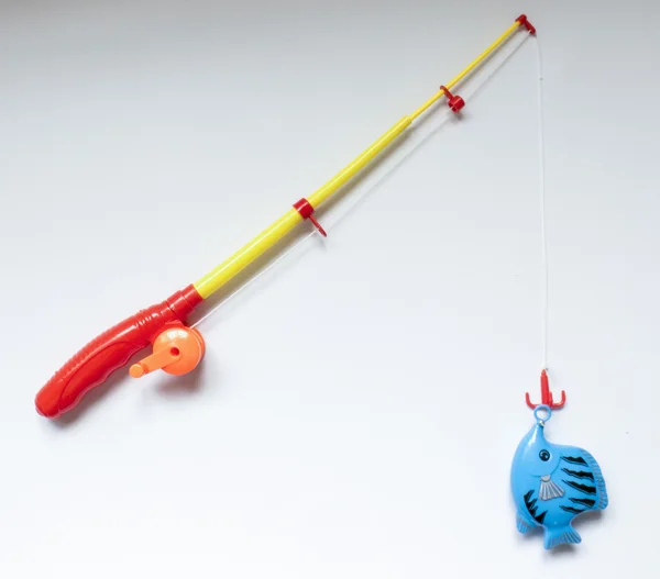Fishing toy, white background , plastic — Stock Photo, Image