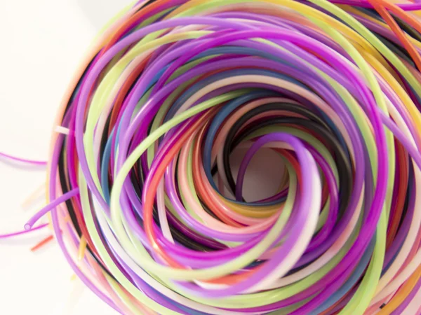 Kolorowych spiralne z liny na białym tle — Zdjęcie stockowe