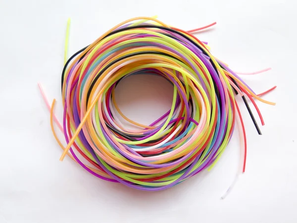 Spiraal van gekleurde kabels — Stockfoto