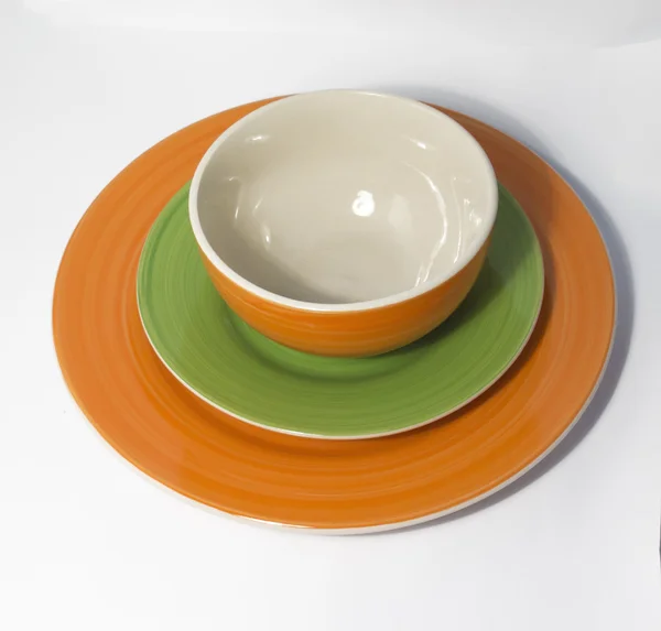 Seramik tabak ve çanak spiral desenli