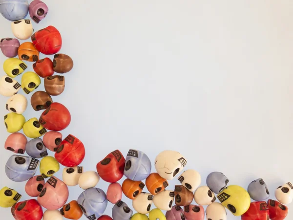 Çerçeve rengi, komik kafatasları, kırmızı, mavi, mavi, kırmızı 