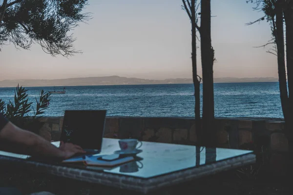 professional remote working in holiday, mobility with technology