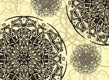 Bej arkaplanlı siyah süs.