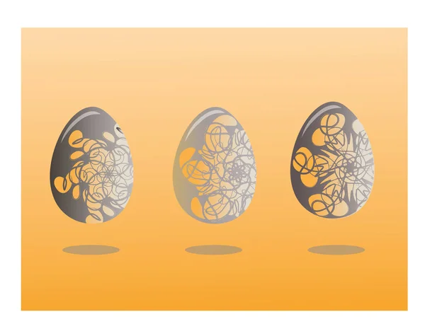 Пасхальные Яйца Оранжевом Фоне — стоковый вектор