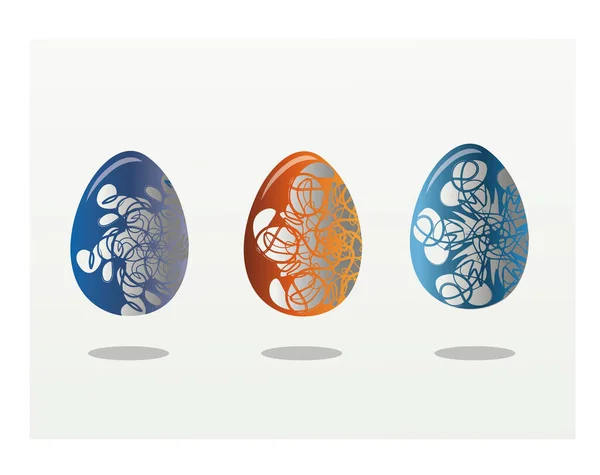 Пасхальные Яйца Белом Фоне — стоковый вектор