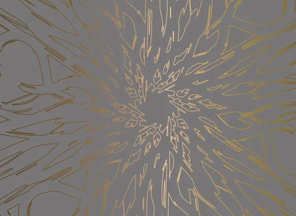 Patrón Con Adorno Abstracto Oro Sobre Fondo Marrón — Vector de stock