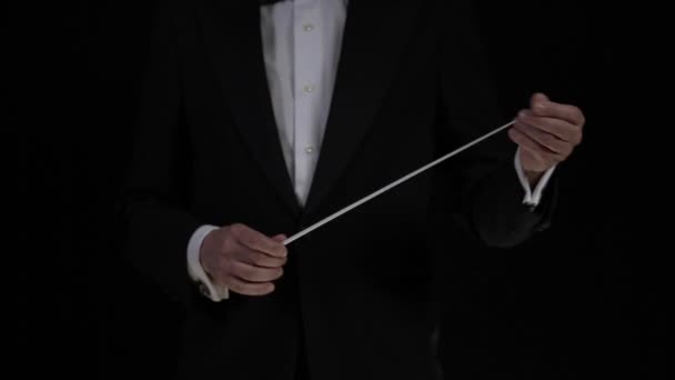 Conductor with baton — Stock Video