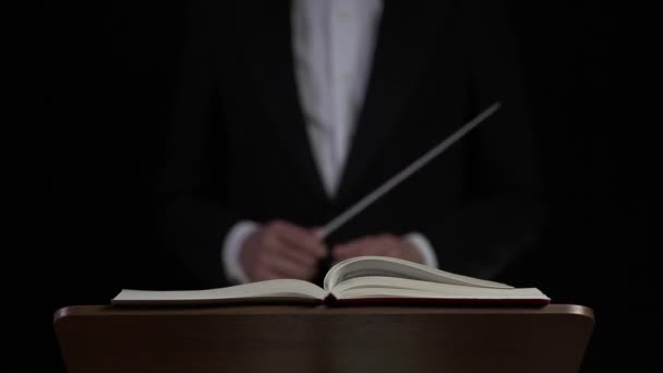 Conductor with baton — Stock Video