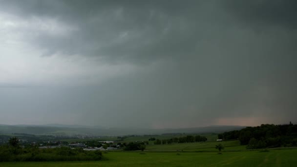 Thunderstorm Rural Landscape Withs Bolts Lightning — Stock Video