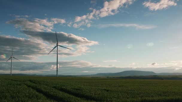 Energie Eoliană Energie Eoliană Turbină Eoliană — Videoclip de stoc