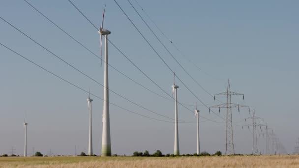 Energía Eólica Energía Eólica Turbina Eólica — Vídeo de stock