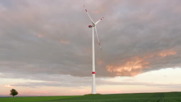 風力エネルギー風力発電 風力発電機 — ストック動画