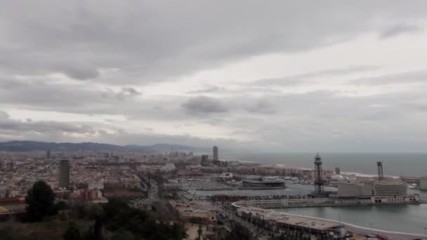 Шторм в Барселоне — стоковое видео