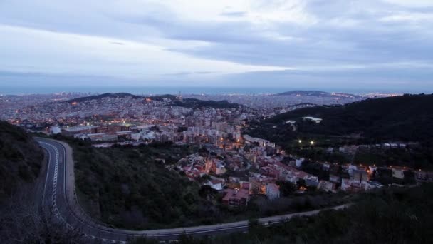 Barcelona pohled z Tibidabo — Stock video