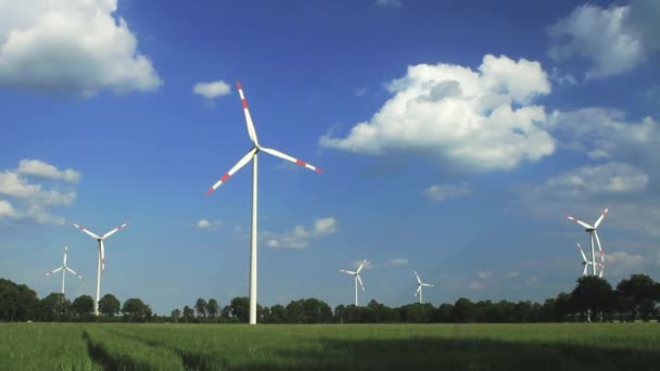 Energía eólica, energía eólica, turbina eólica — Vídeo de stock