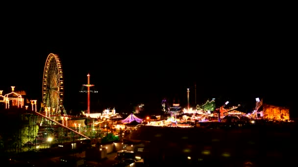 Parque de atracciones, lapso de tiempo — Vídeos de Stock