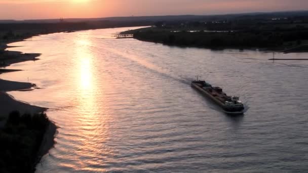 River Rhine, aerial — Stock Video