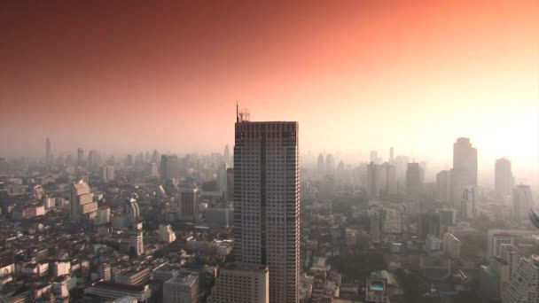 Skyline de Bangkok al atardecer — Vídeos de Stock