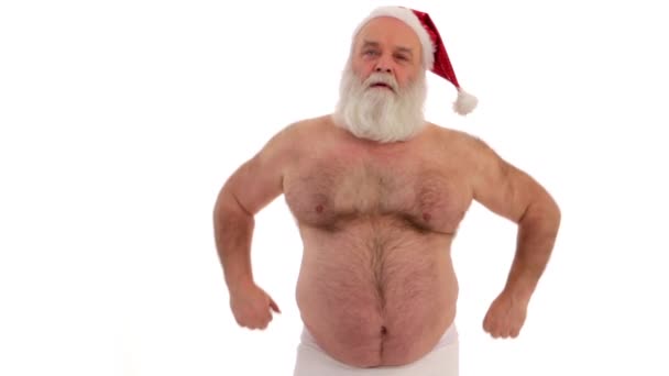 Papai Noel no banheiro — Vídeo de Stock