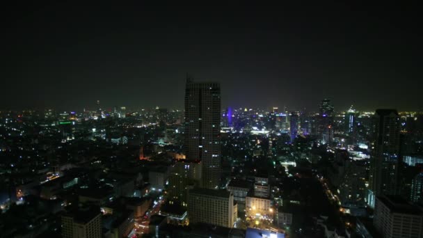 Bangkok por la noche, lapso de tiempo — Vídeos de Stock