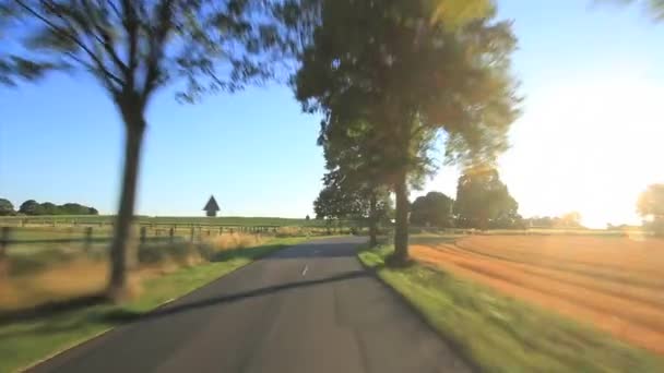 Driving Shot - Road at Sunset - Dusk — Stock Video