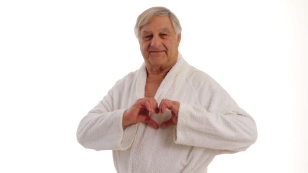 Man forms heart with his hands — Stock Video