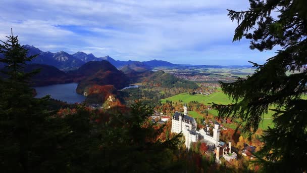 Νέες Swanstone κάστρο, κάστρο Neuschwanstein, Βαυαρία, Γερμανία — Αρχείο Βίντεο