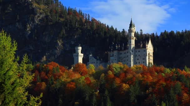 Nieuwe Swanstone kasteel, kasteel Neuschwanstein, Beieren, Duitsland — Stockvideo