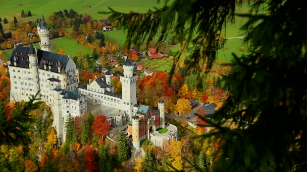 Neues Schwanenschloss, Schloss Neuschwanstein, Bayern, Deutschland — Stockvideo