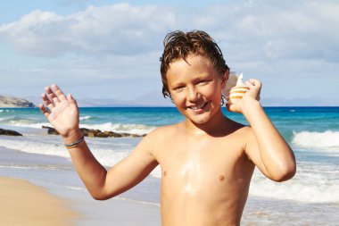 Kabuk için dinleme çocuk