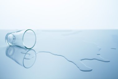 Upset glass with water
