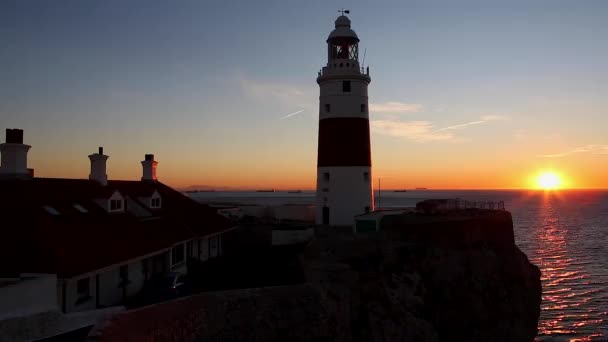 Faro - puesta de sol — Vídeos de Stock