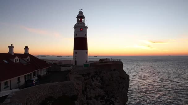 Vuurtoren - zonsondergang — Stockvideo