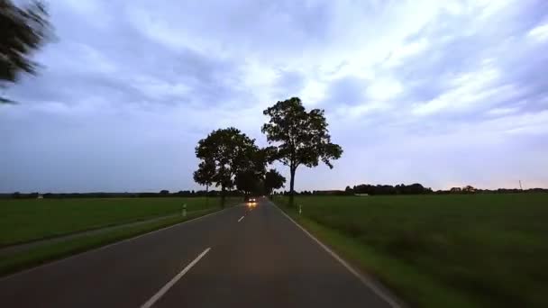 POV of car driving - bad weather — Stock Video