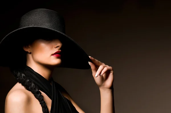 Lady with a hat — Stock Photo, Image