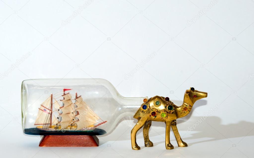 Sailing ship after Camel collage