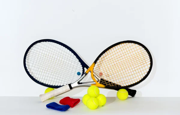 Tennis racket, ball, bandage — Stock Photo, Image
